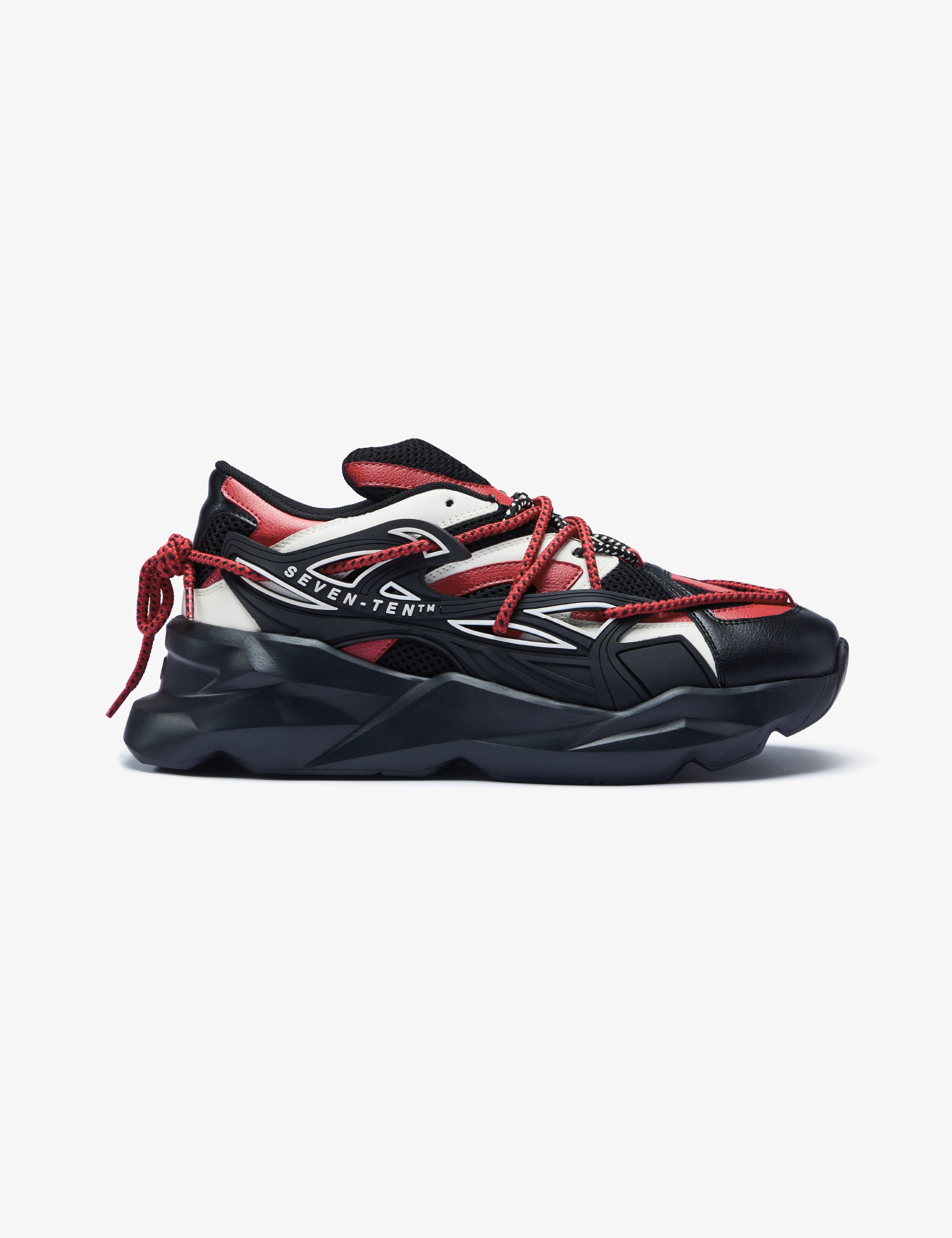 742 Crimson Red Low-Top Chunky Sneakers — 7-10.in – seventen.in