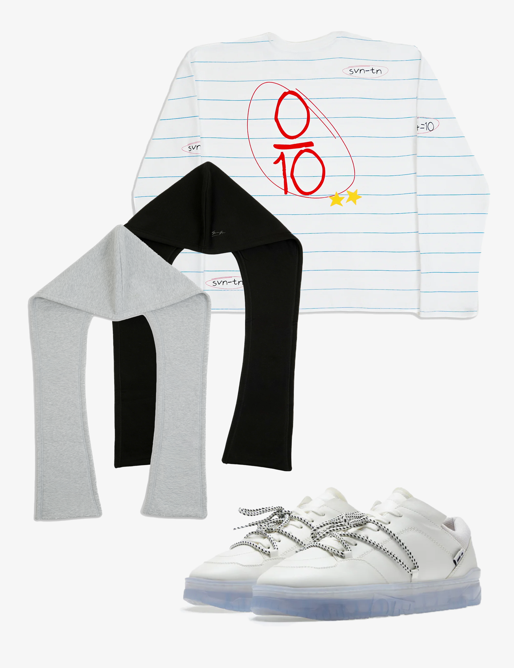 Ice White + Test Paper + Hood Shawl