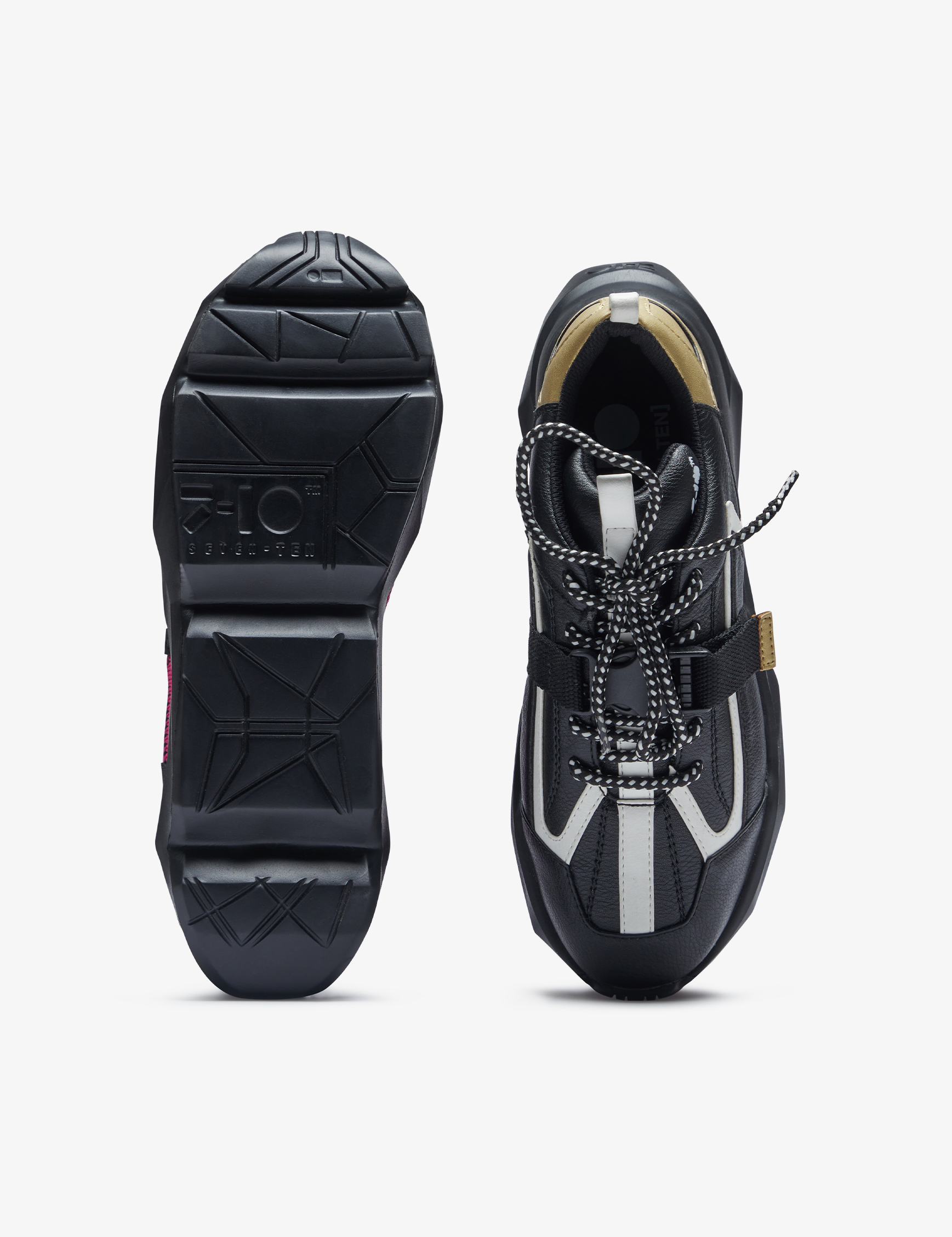 726 black gold buckle chunky sneaker - 7-10.in