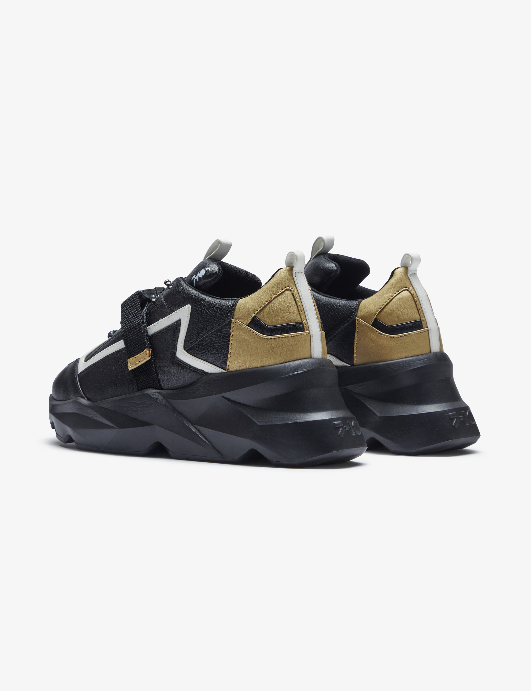 726 black gold buckle chunky sneaker - 7-10.in
