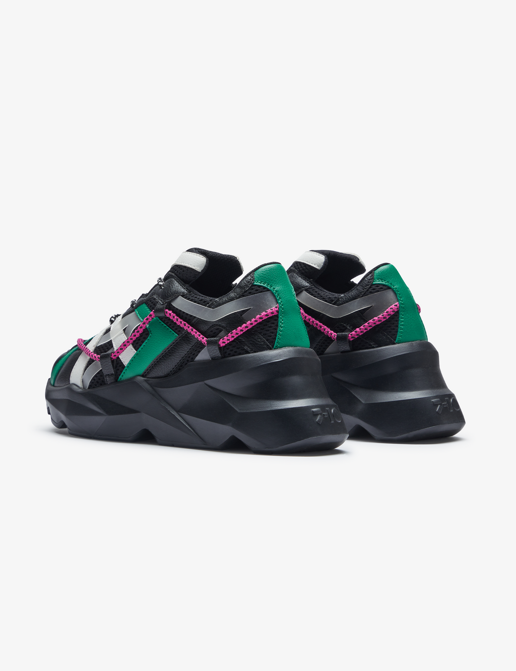 733 black over-panelled chunky sneaker - 7-10.in