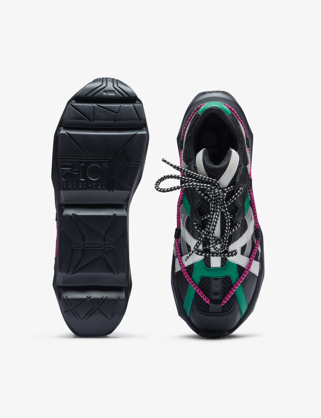733 black over-panelled chunky sneaker - 7-10.in