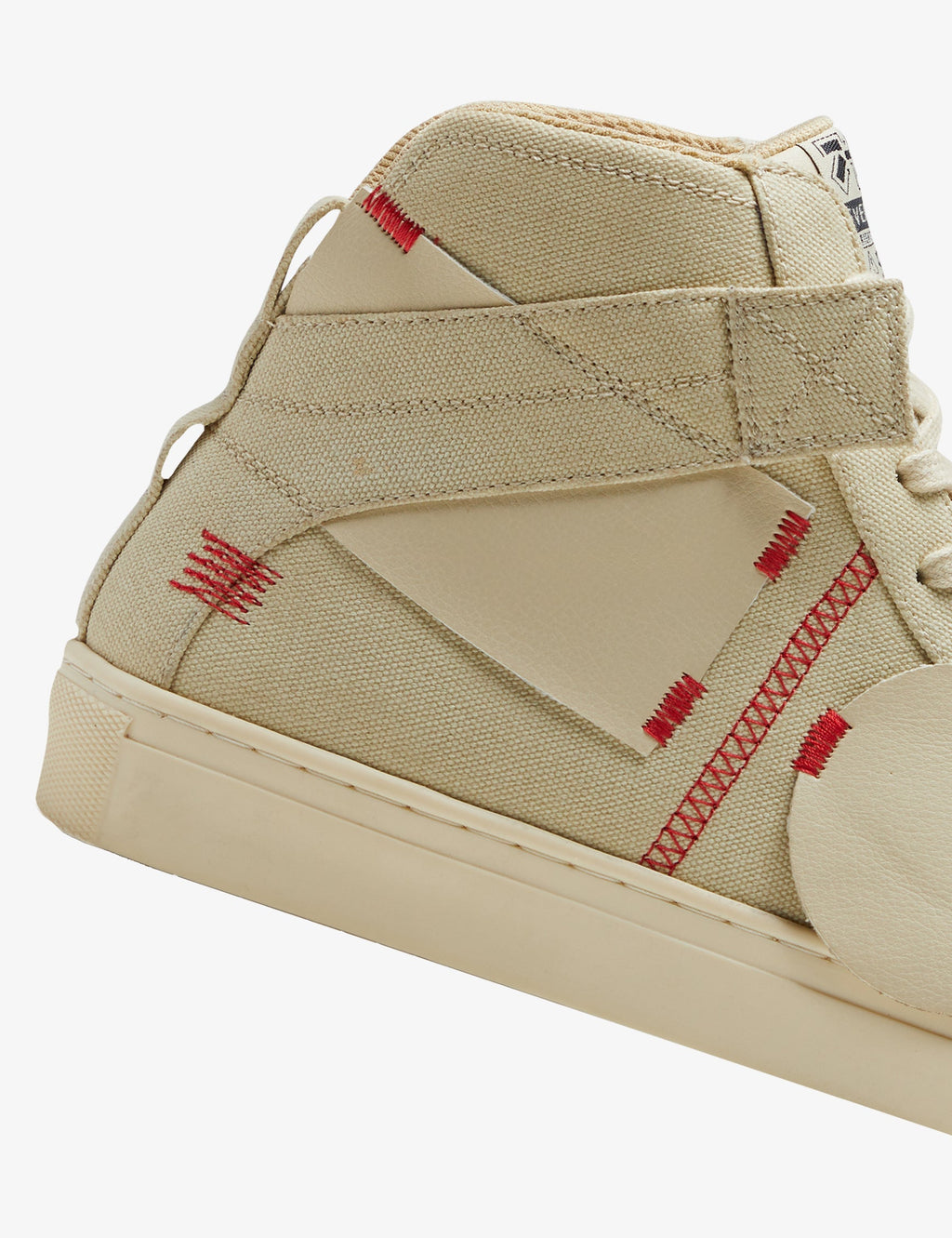 313 beige applique canvas high-top sneaker - 7-10.in