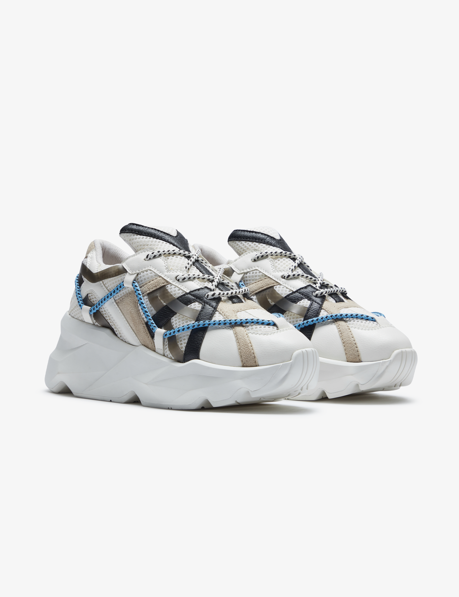 733 white over-panelled chunky sneaker - 7-10.in