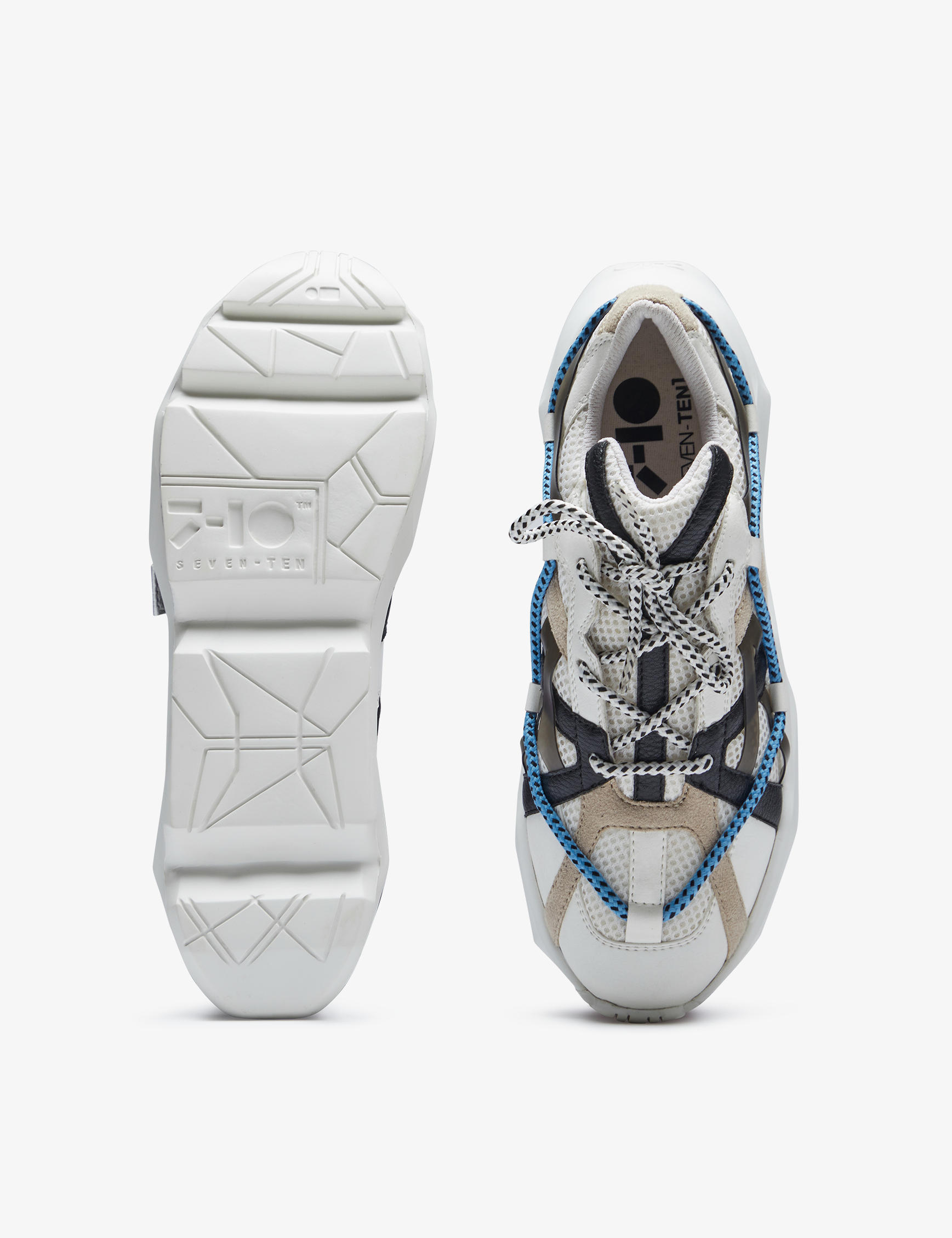 733 white over-panelled chunky sneaker - 7-10.in