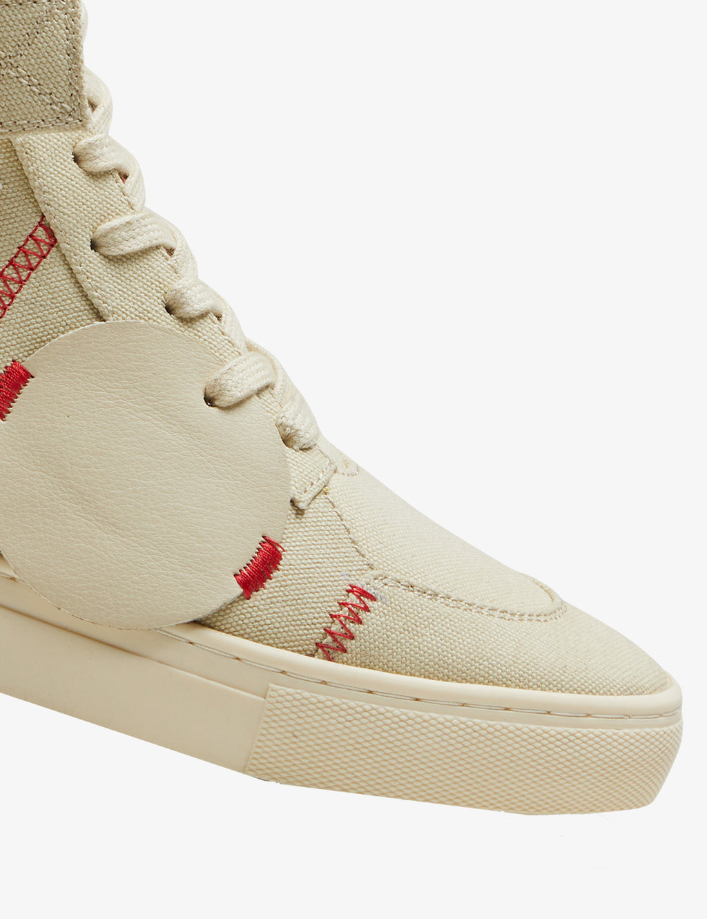 313 beige applique canvas high-top sneaker - 7-10.in
