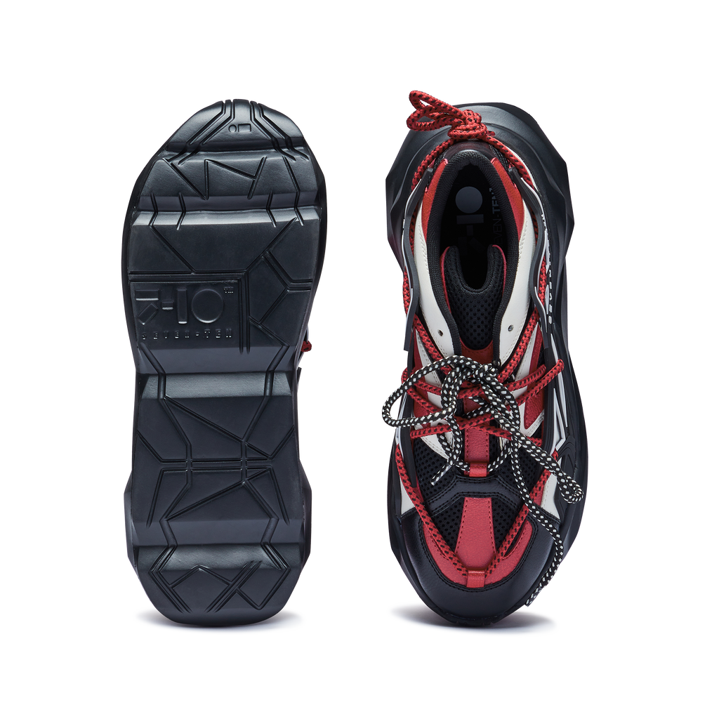 742 Crimson Red Low-Top Chunky Sneakers — 7-10.in – seventen.in