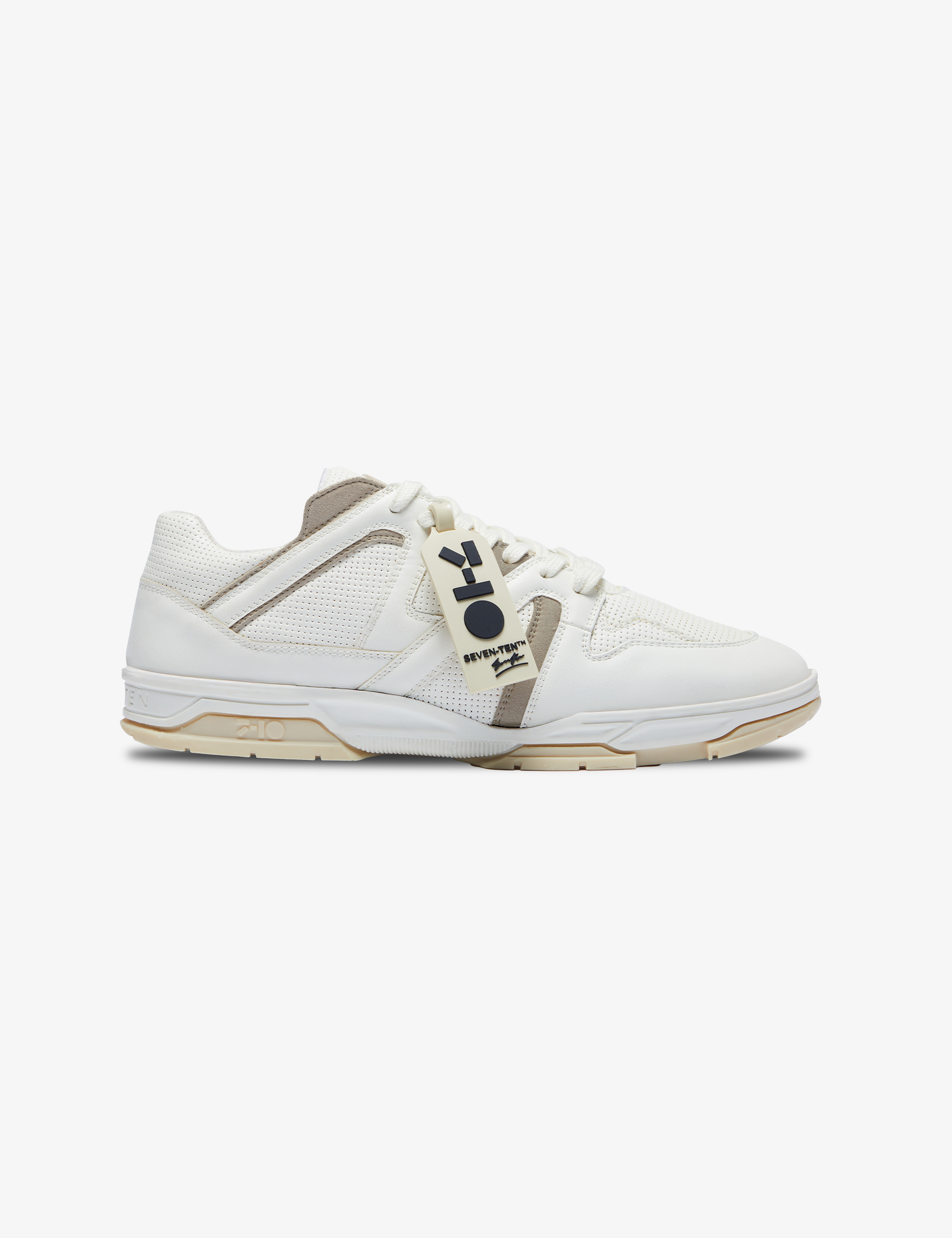 731 Latte Beige & White Low-Top Sneakers