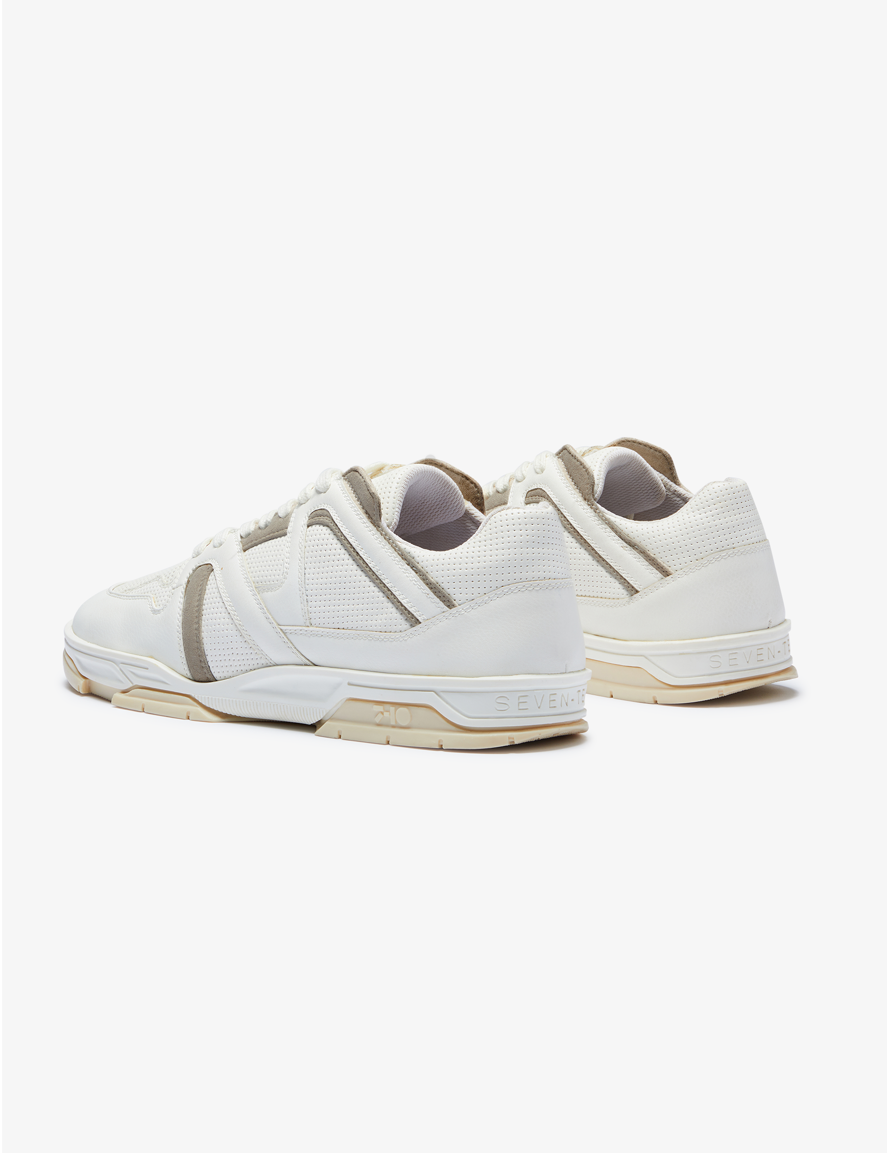 731 Latte Beige & White Low-Top Sneakers