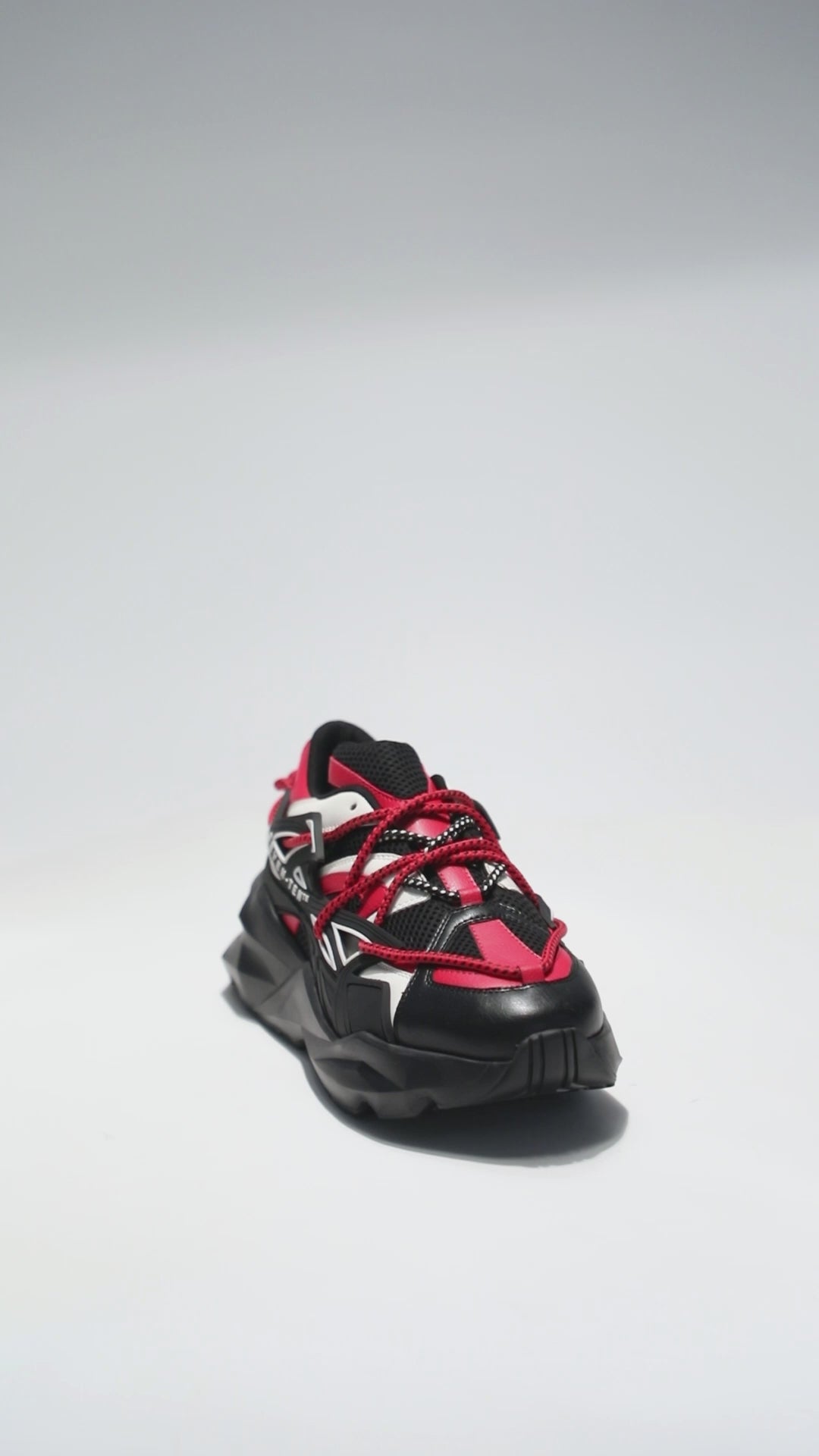 742 Crimson Red Low-Top Chunky Sneakers