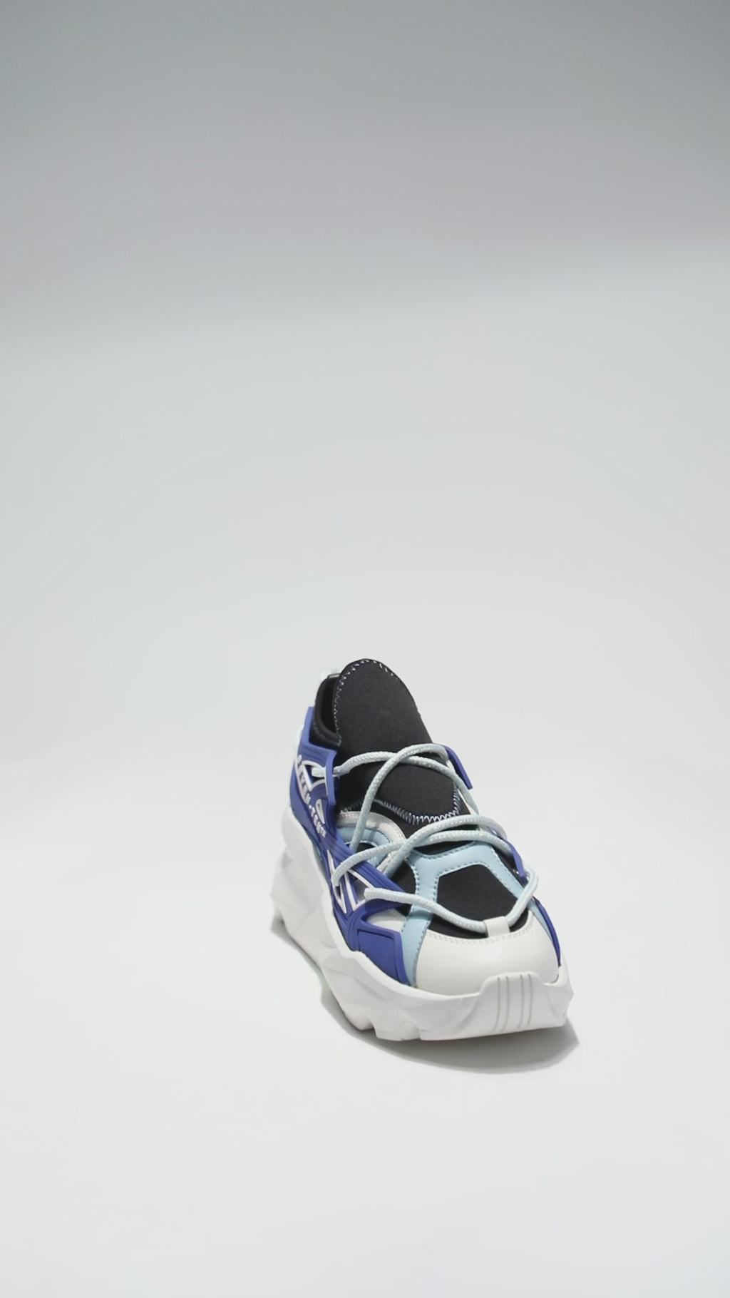 743 Hydra Blue & White Chunky Sneakers