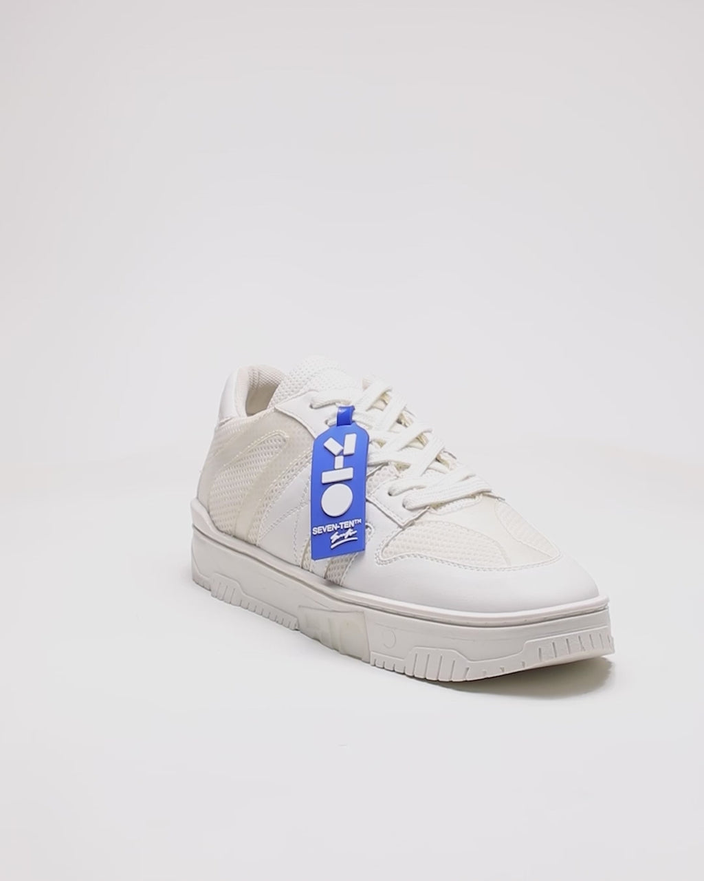 718 triple white technical low-top sneaker