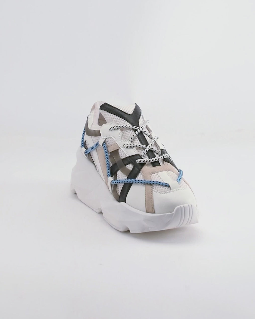 733 white over-panelled chunky sneaker